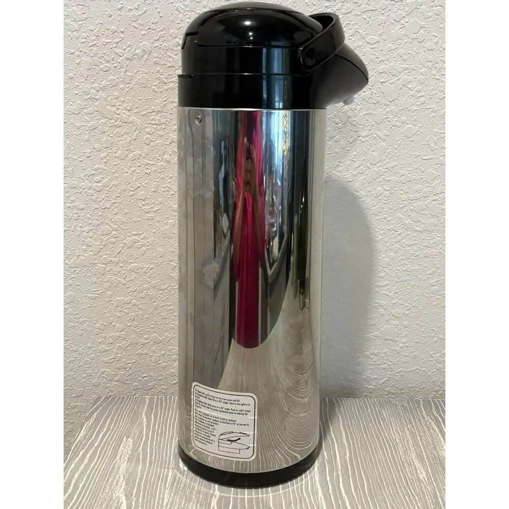 Nissan Glass Vacuum Thermos Insulated Pump Pot Hot Cold Beverage Server